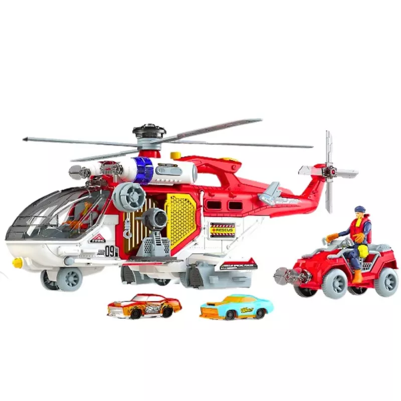 LEAN TOYS Rescue Helicopter Multifunction Accessories Lights Sounds Set