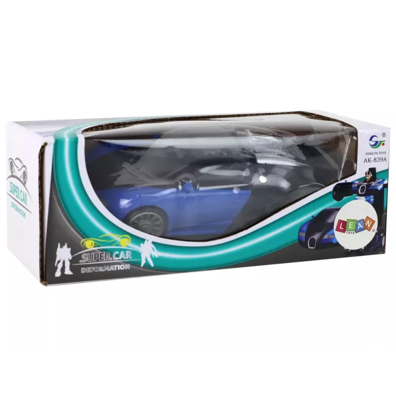 LEAN TOYS Robot Car 2in1 Bugatti Blue Light Effects