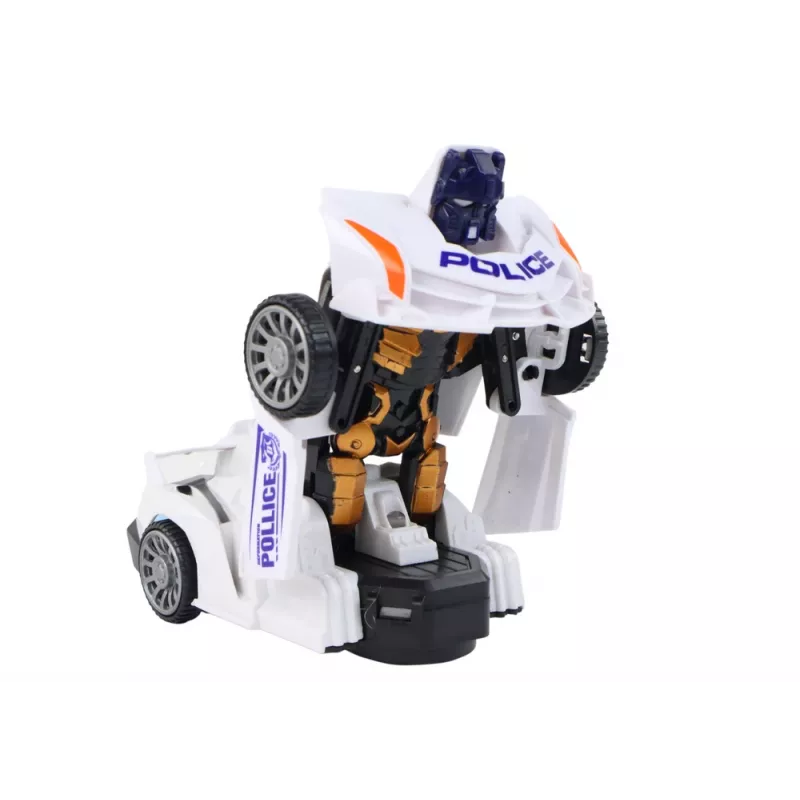 LEAN TOYS Robot Car Police White 2in1 Transformation