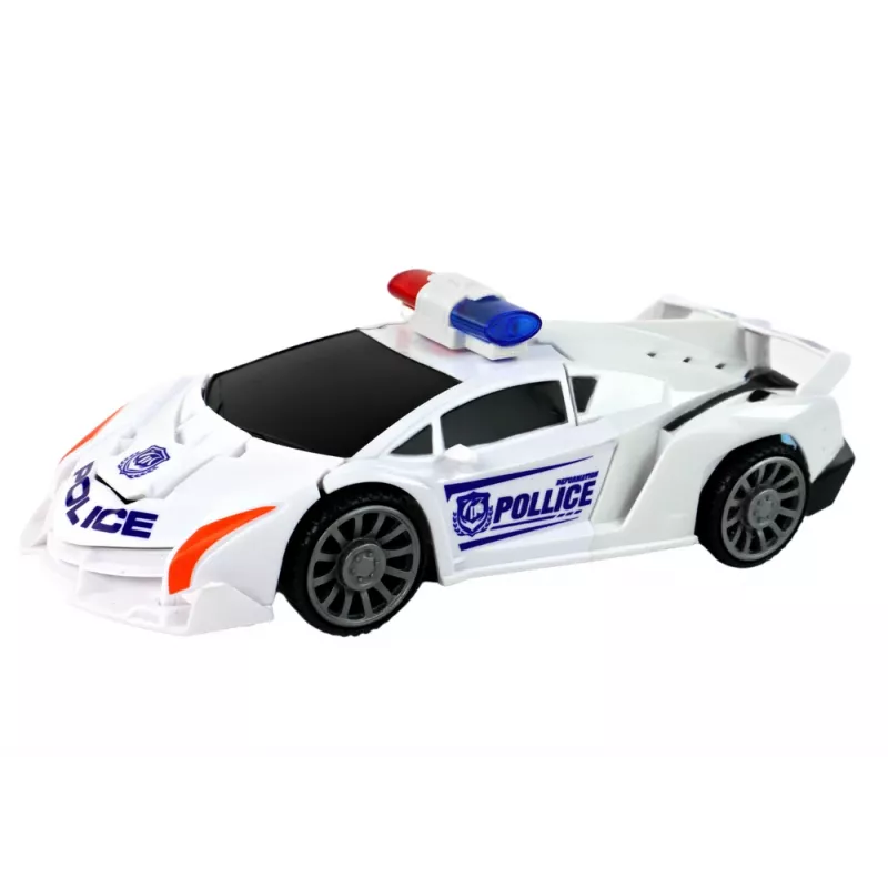 LEAN TOYS Robot Car Police White 2in1 Transformation