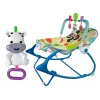LEAN TOYS Rocking Chair 2in1 Blue Zebra Sounds Vibration