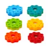 LEAN TOYS Rotating Pyramid Tower Sorter Rainbow Puzzle 36cm 6 Pieces