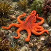 LEAN TOYS Rubber Octopus Figurine Stretchable Realistic Sea Animal 12cm