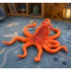 LEAN TOYS Rubber Octopus Figurine Stretchable Realistic Sea Animal 12cm