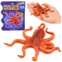 LEAN TOYS Rubber Octopus Figurine Stretchable Realistic Sea Animal 12cm