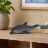 LEAN TOYS Rubber Sea Dolphin Figurine Soft Realistic TPR Dark Gray 17.5 cm
