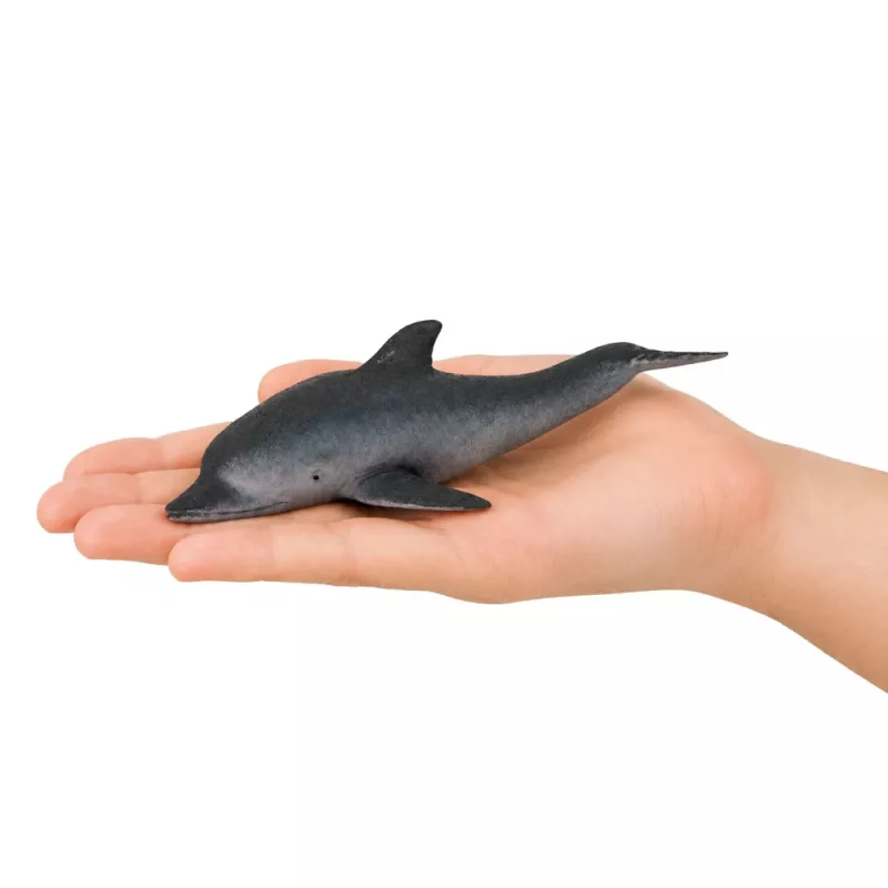 LEAN TOYS Rubber Sea Dolphin Figurine Soft Realistic TPR Dark Gray 17.5 cm