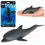 LEAN TOYS Rubber Sea Dolphin Figurine Soft Realistic TPR Dark Gray 17.5 cm