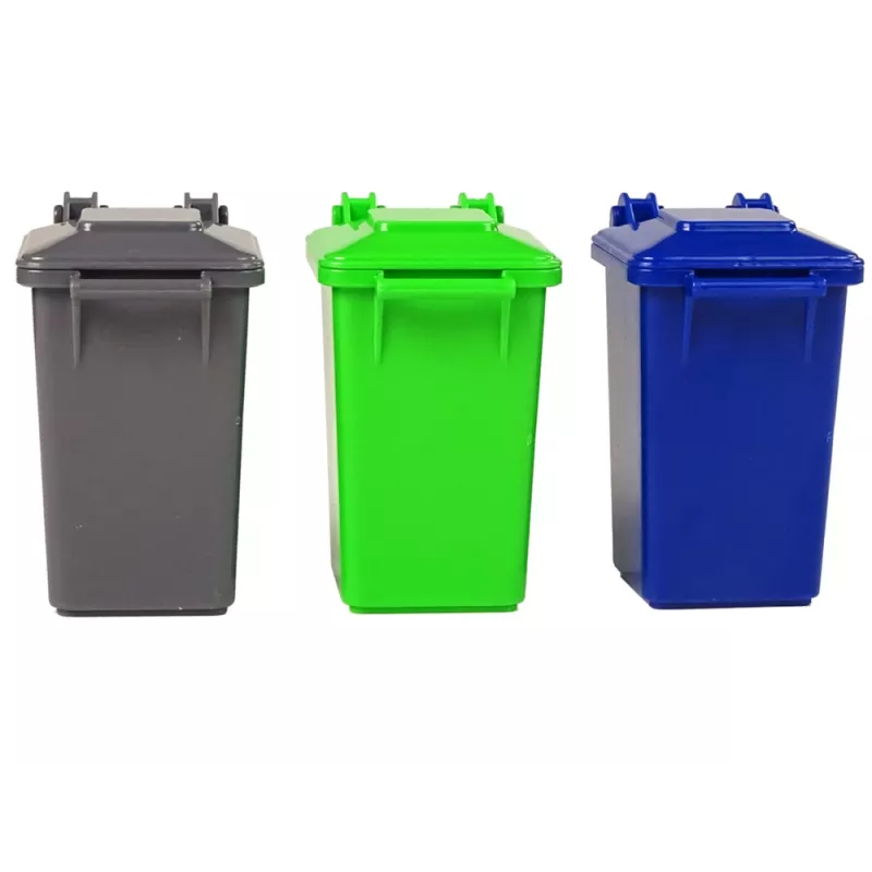 LEAN TOYS Rubbish Truck Bins Dark Green with Sounds and Lights