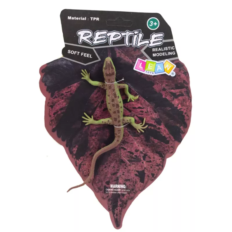 LEAN TOYS Sand Lizard Rubber Figure Stretchable Realistic 15 cm
