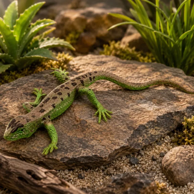 LEAN TOYS Sand Lizard Rubber Figure Stretchable Realistic 15 cm