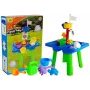 LEAN TOYS Sandbox Table with Molds, Shovel, Rake and Cloud - Multicolour
