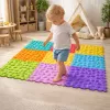 LEAN TOYS Sensory Path Puzzle Tiles Various Structures Colors 24.5 cm 10 pcs.