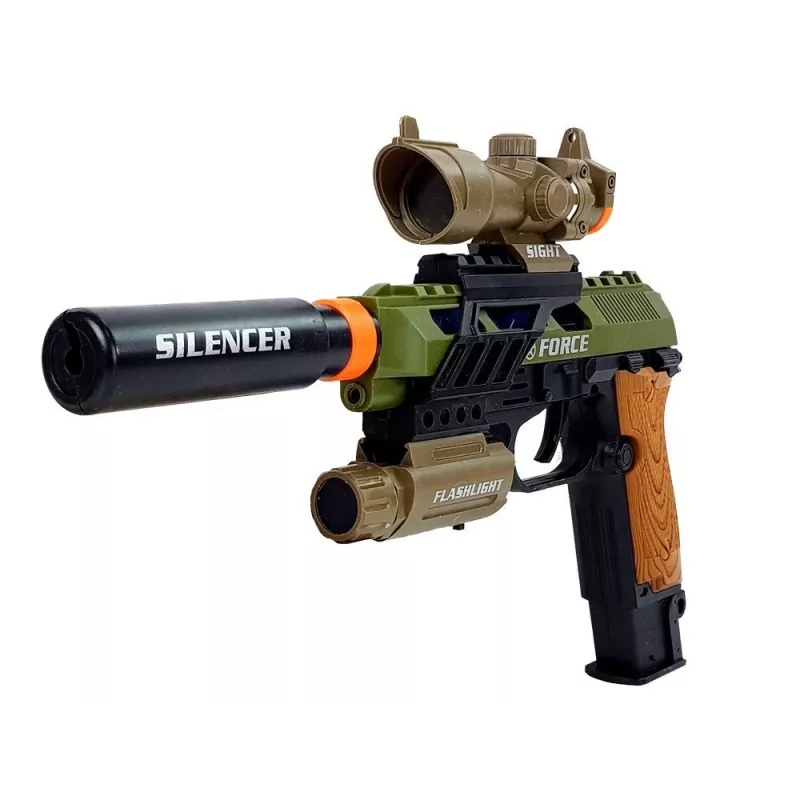 LEAN TOYS Set Military Pistol Rifle Knife Medal Sight