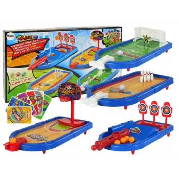 LEAN TOYS Set of 4-in-1 Arcade Games Basketball Football Shield Bowling Dart
