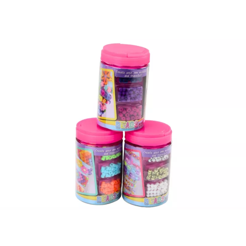 LEAN TOYS Set of Beads in a Jar for Creating Jewelry 3in1