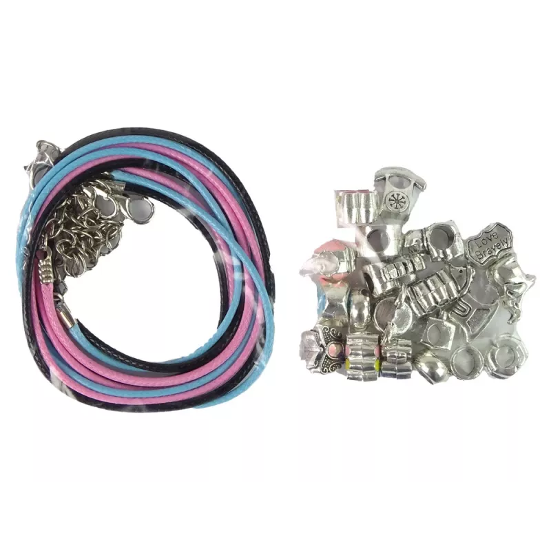 LEAN TOYS Set of Bracelets, Chains and Coloured Jewellery Beads