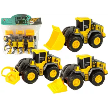 LEAN TOYS Set of Construction Vehicles 3 Yellow Models