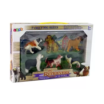 LEAN TOYS Set of Dog Figurines Dogs of Breeds 6 Elements