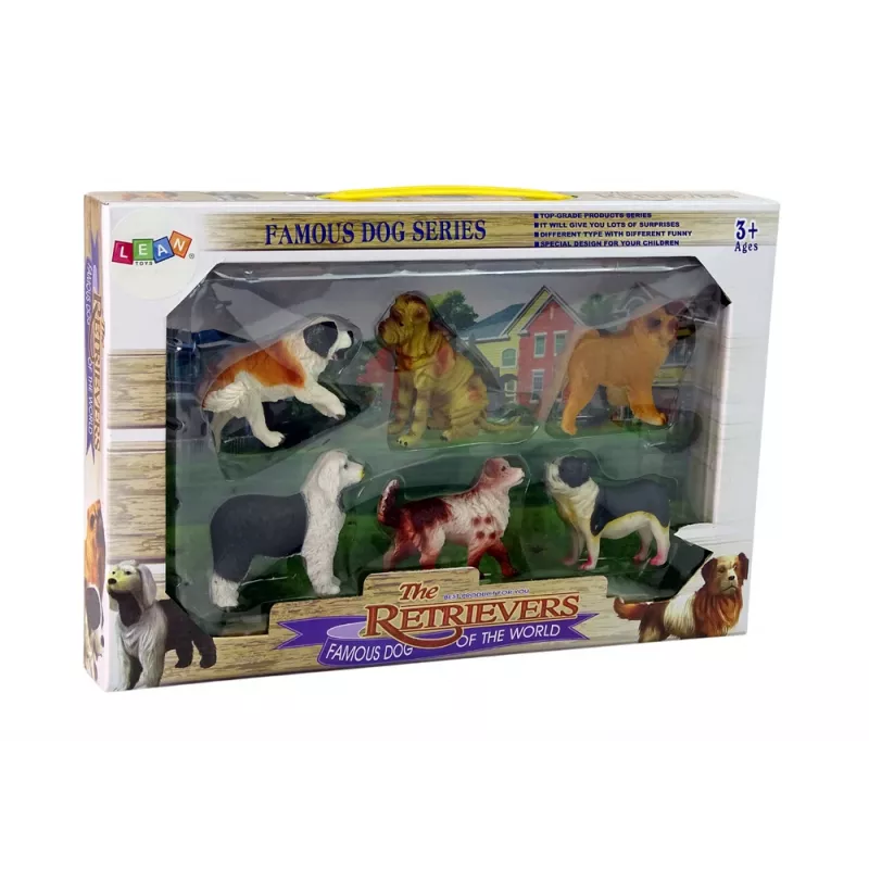 LEAN TOYS Set of Dog Figurines Dogs of Breeds 6 Elements