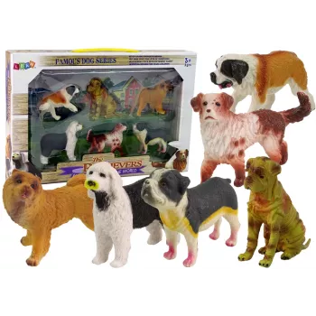 LEAN TOYS Set of Dog Figurines Dogs of Breeds 6 Elements
