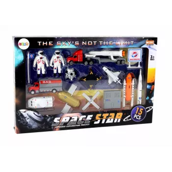 LEAN TOYS Set of Figures Space Truck Rocket 15 El.