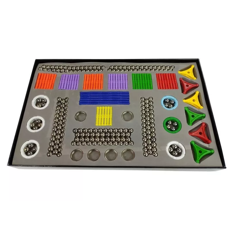LEAN TOYS Set of Magnastix Magnetic Blocks 560 + Board
