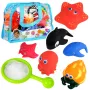 LEAN TOYS Set of Sea Animals for Bathing, Rubber Fishing Strainer, 12 pcs.