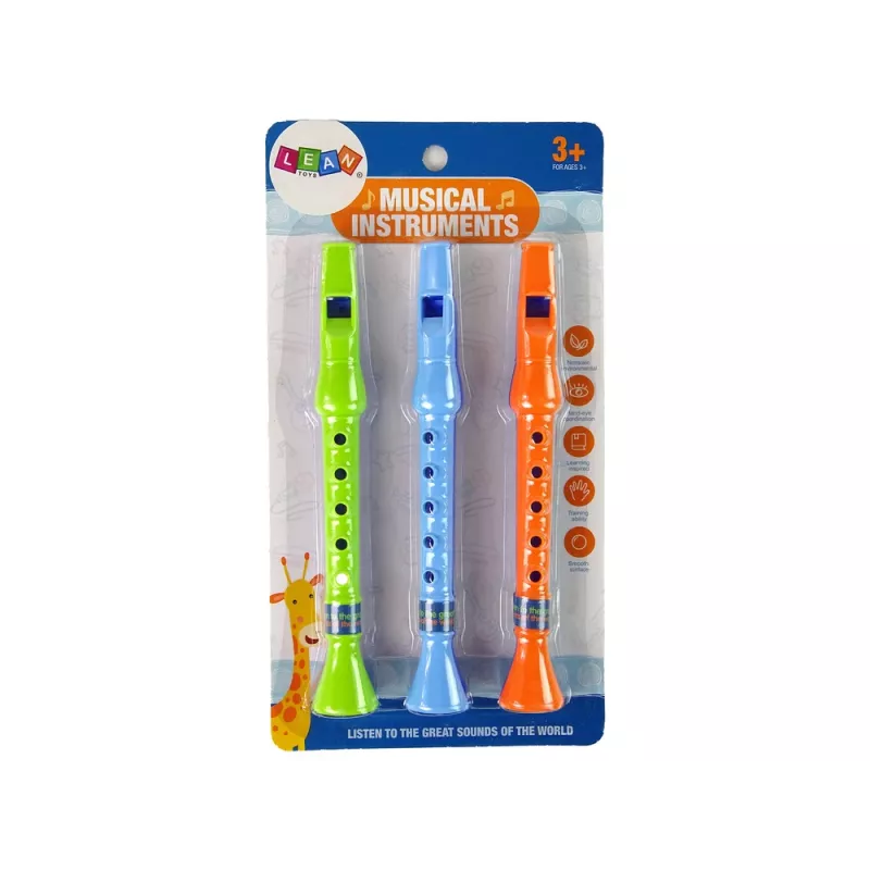 LEAN TOYS Set of Three Flutes for Children Animals