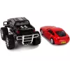LEAN TOYS Set of Vehicles Black Monster Truck White Caravan 58 cm