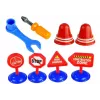 LEAN TOYS Set of Vehicles Police Fire Engine Auto Transport Trailer Unscrewing
