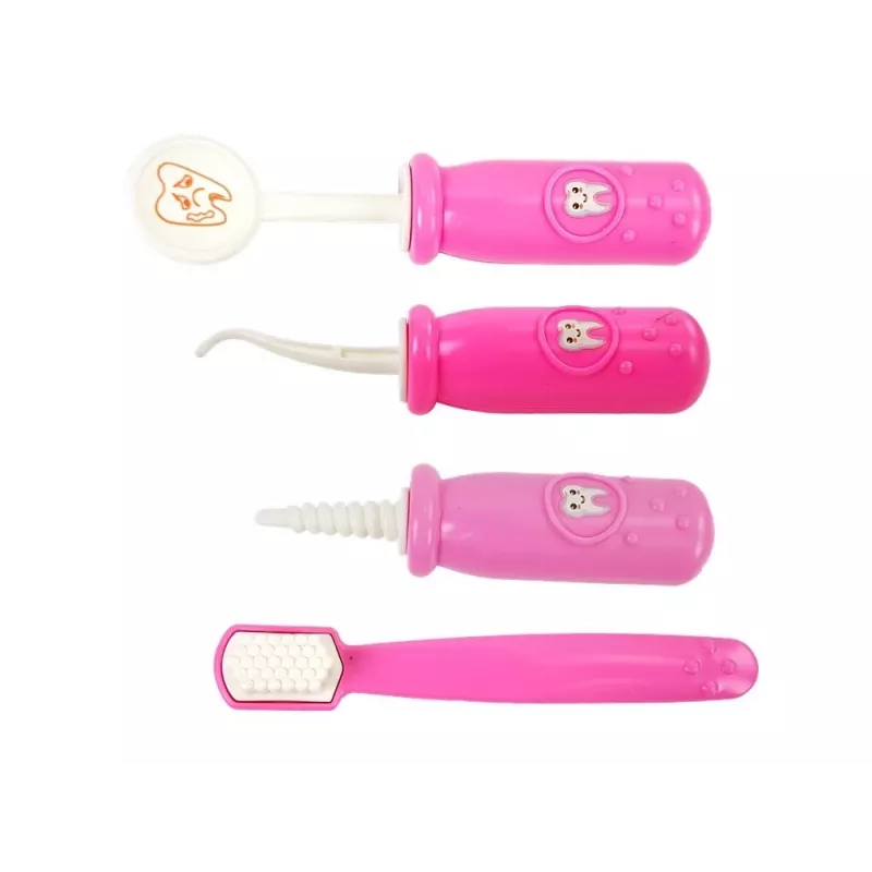 LEAN TOYS Small Dentist Medical Kit Accessories in a Pink Case
