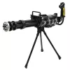 LEAN TOYS Sniper Rifle with Stand, Lights, Sounds & Vibrations – Black Electronic Toy Gun
