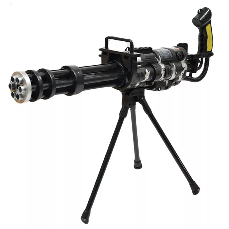 LEAN TOYS Sniper Rifle with Stand, Lights, Sounds & Vibrations – Black Electronic Toy Gun