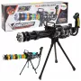 LEAN TOYS Sniper Rifle with Stand, Lights, Sounds & Vibrations – Black Electronic Toy Gun