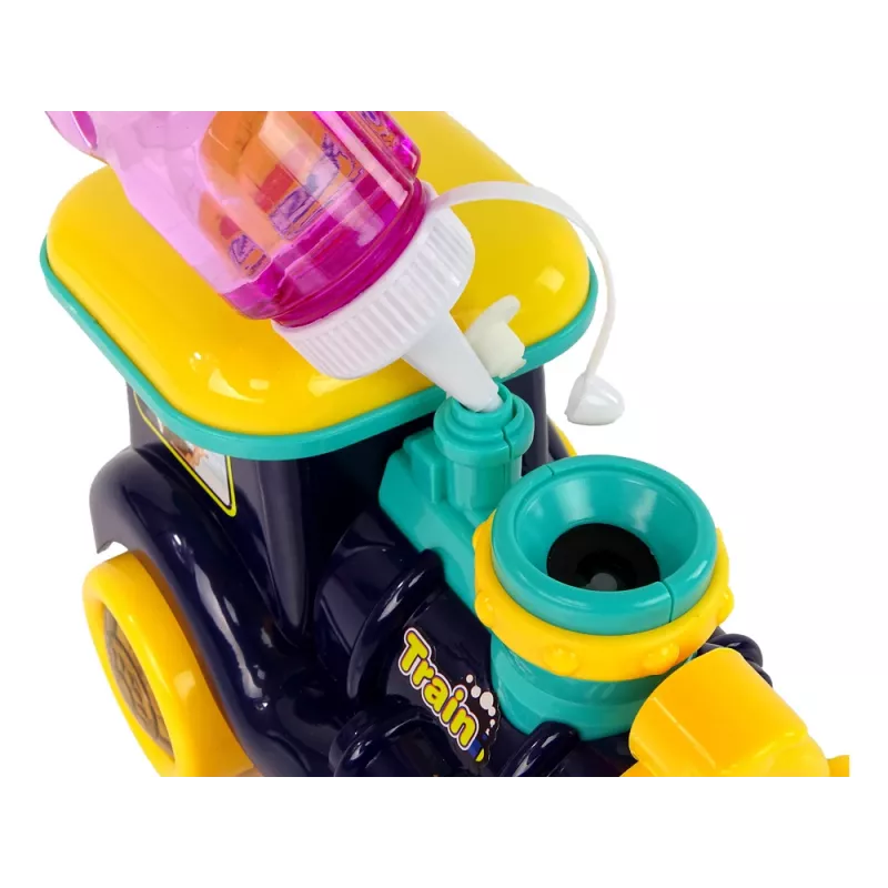 LEAN TOYS Soap Bubble Locomotive Rides Light Sounds Blue