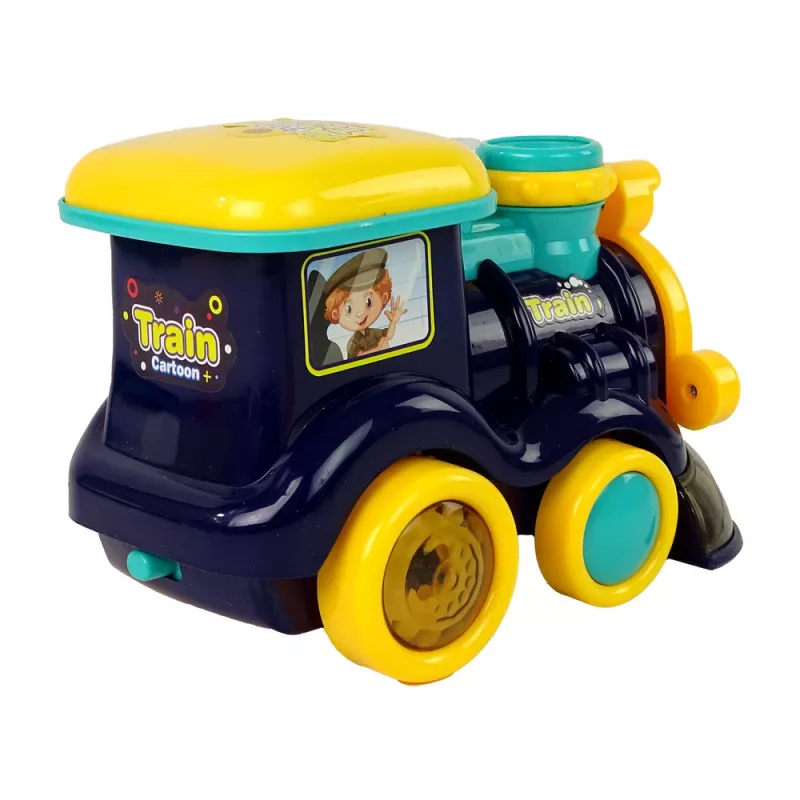 LEAN TOYS Soap Bubble Locomotive Rides Light Sounds Blue
