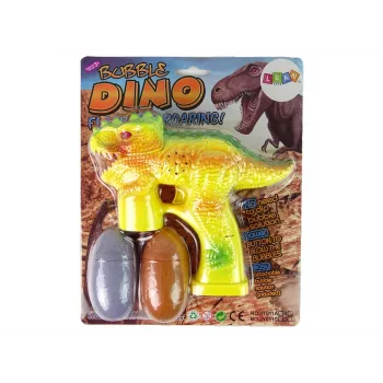 LEAN TOYS Soap Bubbles Dinosaur Bubble Liquid Egg Yellow