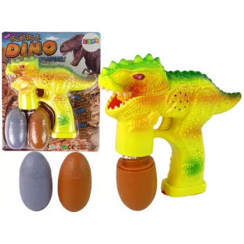 LEAN TOYS Soap Bubbles Dinosaur Bubble Liquid Egg Yellow