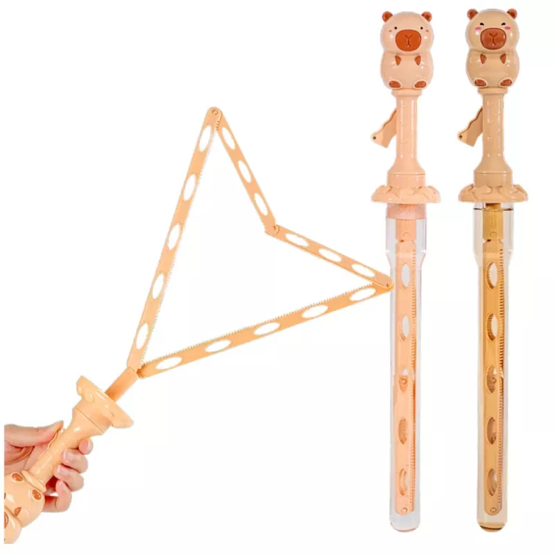 LEAN TOYS Soap Bubbles Large Extendable Wand Capybara 49.5 cm 100 ml