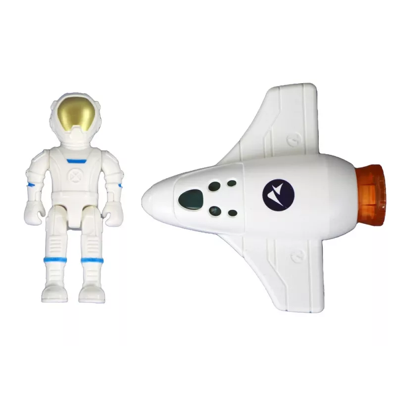 LEAN TOYS Space Mission Cosmos 4 Elements Playset – Rocket, Astronaut, Rover & Flag (4 Pieces, Ages 3+)