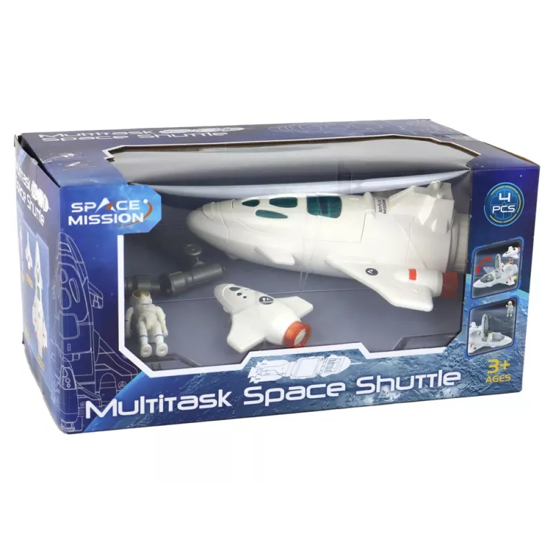 LEAN TOYS Space Mission Cosmos 4 Elements Playset – Rocket, Astronaut, Rover & Flag (4 Pieces, Ages 3+)