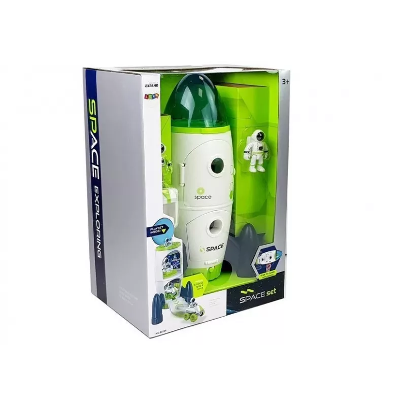 LEAN TOYS Space Rocket Astronom Cosmos Light & Sound – Electronic Toy Rocket with Astronaut Figure, Battery-Powered, 3+ Years
