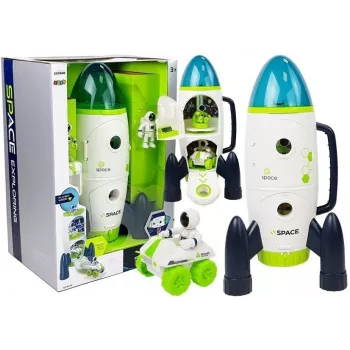 LEAN TOYS Space Rocket Astronom Cosmos Light & Sound – Electronic Toy Rocket with Astronaut Figure, Battery-Powered, 3+ Years
