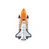 LEAN TOYS Space Rocket with Metal Spacecraft - Pull-Back, Light & Sound Effects, Aerospace Toy Set