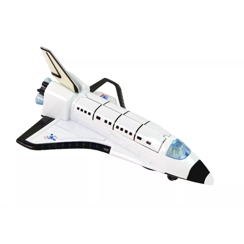 LEAN TOYS Space Rocket with Metal Spacecraft - Pull-Back, Light & Sound Effects, Aerospace Toy Set