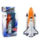 LEAN TOYS Space Rocket with Metal Spacecraft - Pull-Back, Light & Sound Effects, Aerospace Toy Set