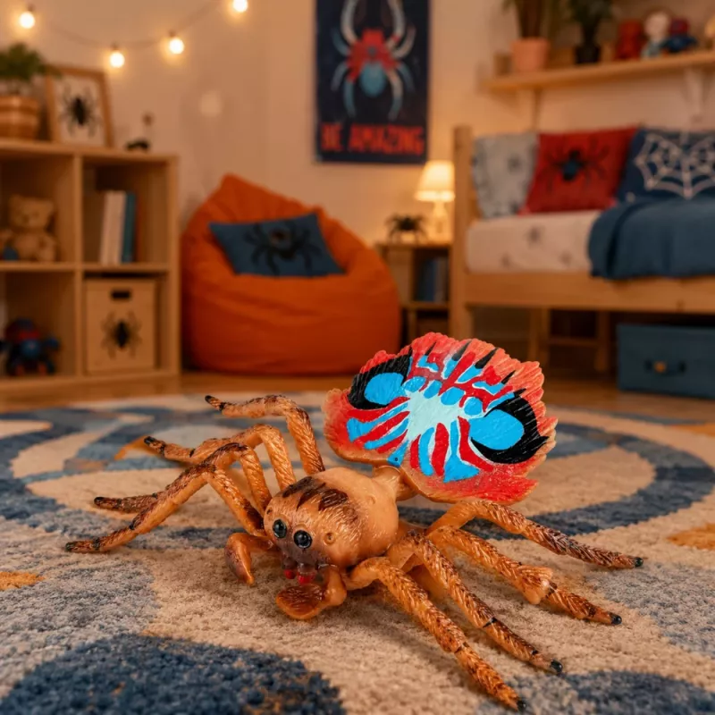 LEAN TOYS Spider Tarantula Rubber Figure Stretchable Realistic 12 cm