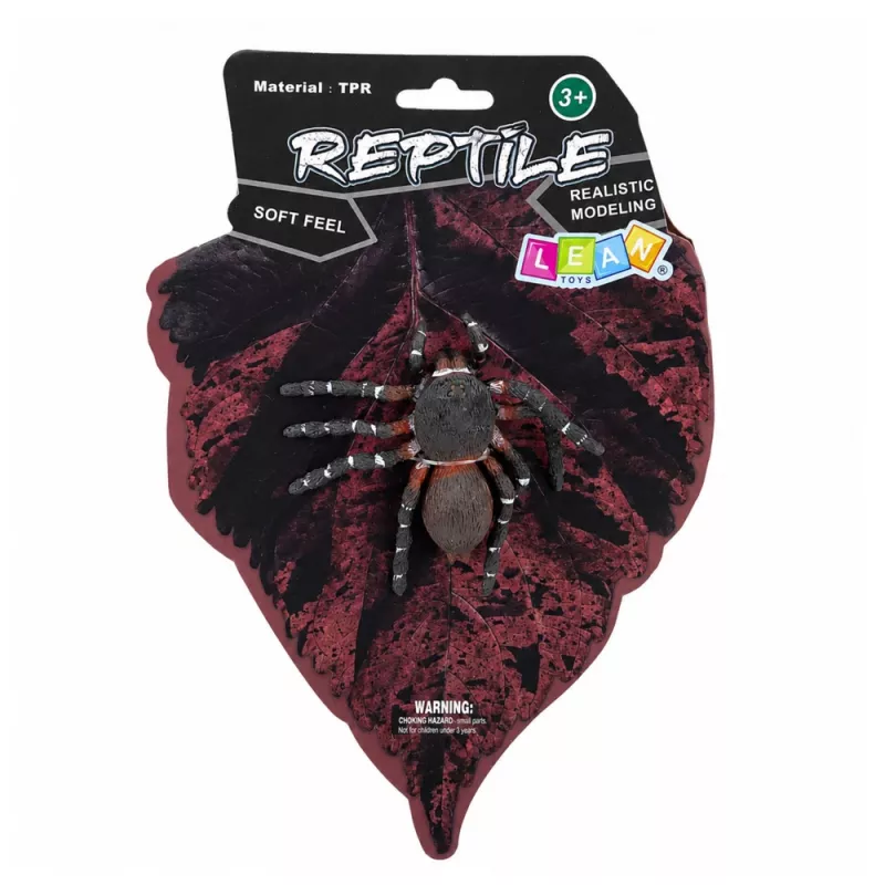 LEAN TOYS Spider Tarantula Rubber Figure Stretchable Realistic Black 10 cm