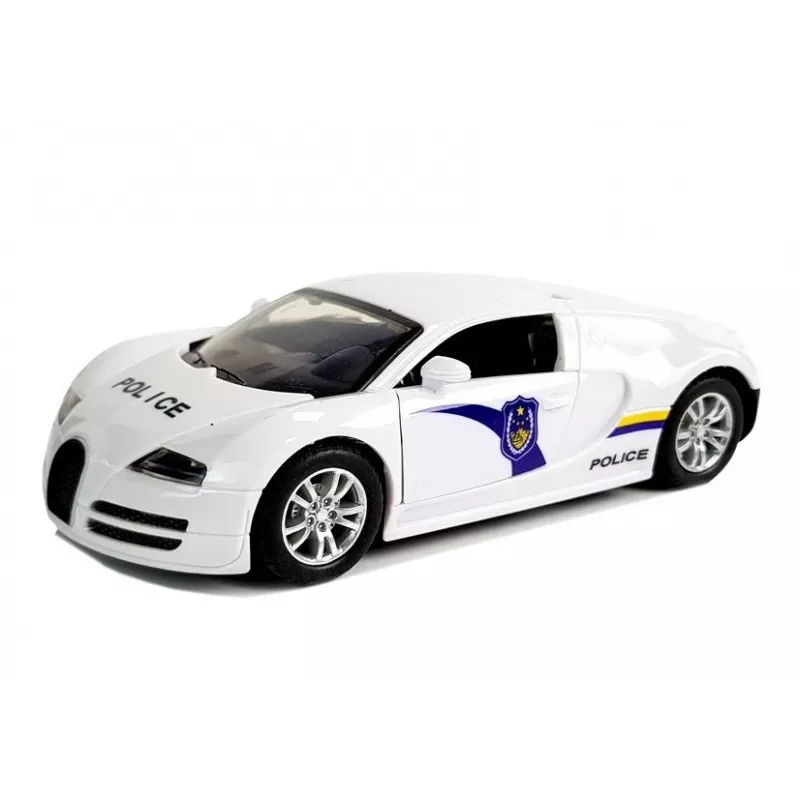 LEAN TOYS Sports Car Police with Dark Windshields, Tension, White Light & Sound
